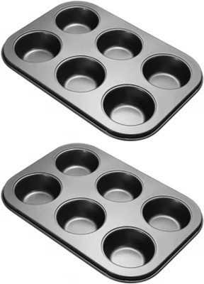DRAPENZA Carbon Steel Cupcake/Muffin Mould 2(Pack of 2)