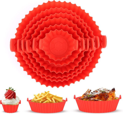 kridha Air Fryer Reusable Silicone Pot | Non-Stick Silicone Set of 6pc Airfryer Tray