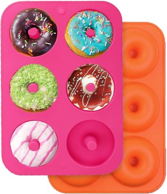 Ality Silicone Donut Tray Donut Shape Mold I 3D Fondant Silicone Doughnuts Baking Tray I Muffin Cupcake Pan I Microwave or Oven Tray Safe I for Homemade DIY Biscuit, Chocolate, Muffins, Jelly, Bagels - 6 Cavity(Pack of 1)