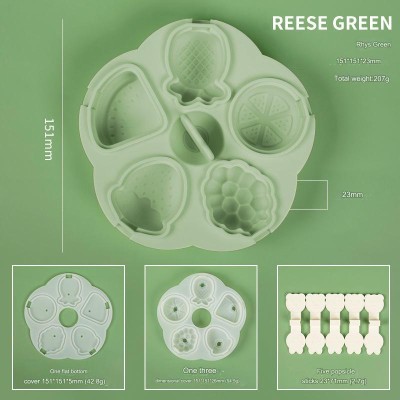 IM UNIQUE Silicone Chocolate Mould REEESE GREEN Mold size: 151*23mm (165g) Average finished product size: 38*41*17mm (30ml)(Pack of 1)