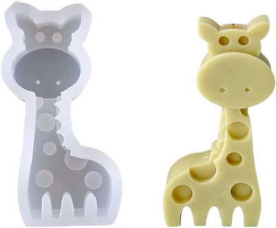 Husaini Mart Silicone Fondant & Gum paste Mould Skytail Giraffe Shape Candle Mold Silicone Animal Soap Molds for DIY Scented Candle Making Aromatherapy Wax Melts Clay Cute Handmade Soap Molds Bath Bombs Chocolate Cake Fondant Molds(Pack of 1)
