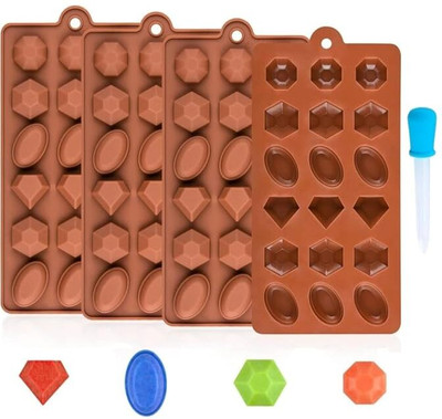 Husaini Mart Silicone Chocolate Mould Skytail 18 Cavity Chocolate Candy Mold & 1 Dropper Food Grade Silicone for Baking Candy Snacks Miniature Dessert Gummy Caramel Jelly Ice Cube Tray Cake Decor DIY Candle Cupcake Topper Mould 1 Pack(Pack of 1)