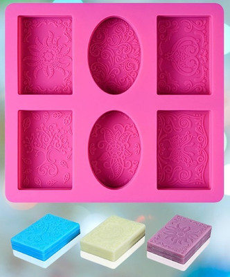 ADMONITION Silicone Donut Tray 6 Cavity Rectangle and Oval(Pack of 1)