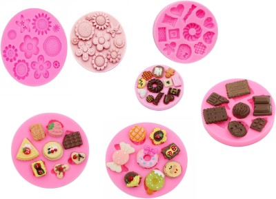 HE Retail Supplies Silicone Fondant & Gum paste Mould Candy Cookies Silicone Mold Set(Pack of 4)
