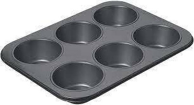 ULEX Carbon Steel Cupcake/Muffin Mould 6(Pack of 1)