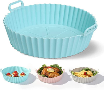 SUNBEET Silicone Cake Mould Air Fryer Reusable Silicone Non-Stick Silicone Air Fryer Liners With Ear Handles(Pack of 1)