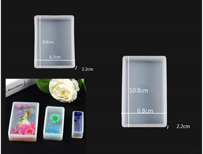 Ditya Crafts Silicone Fondant & Gum paste Mould Set of 2 Rectangle Mold for Soap, Resin Frame, Key Chain Molds Creative DIY Silicone Mold(Pack of 1)