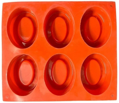 DHIYONIX Silicone Cake Mould 6 Cavity Oval Pears Shape Silicone Soap Mould for Cake(Pack of 1)