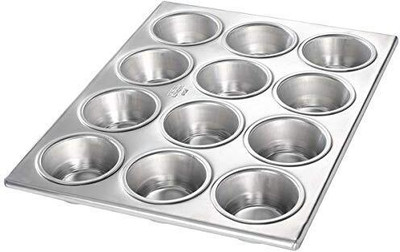 T H BAKEWARE Aluminium Cupcake/Muffin Mould 12(Pack of 1)
