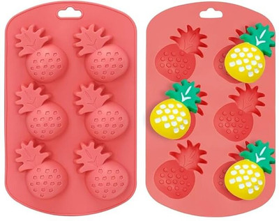 LEGACYCART Silicone Fondant & Gum paste Mould LEGACYCART 6 Cavity Fruit Silicone Mould Pineapple Shape Candy Cake Molds DIY Baking Chocolate Candy Gummy Jelly Ice Cubes Frozen Treats for Kids Mini Cakes Cupcake Muffin Handmade Soap Making Molds(Pack of 1)