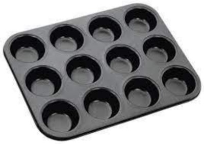 meezan Carbon Steel Cupcake/Muffin Mould 12(Pack of 1)