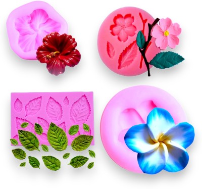 HE Retail Supplies Silicone Fondant & Gum paste Mould leaves flowers silicone mold(Pack of 1)
