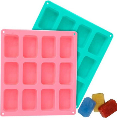 balerion Silicone Donut Tray 1PC 12 Cavities Rectangle Shaped Silicone Soap Mould Chocolate Moulds,Silicone Candy Mould(Pack of 1)