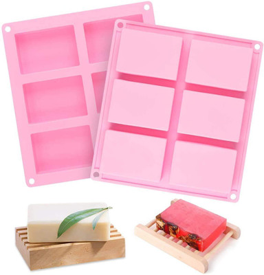 ADMONITION Silicone Chocolate Mould 6 Cavity Rectangle Soap Mould(Pack of 2)