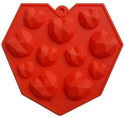BAKEMO Silicone Cake Mould Silicone Chocolate Mould 11 Cavity 3D Small Heart Shape Pinata Mould Candy Mold Baking Tools for Cake Chocolate Ice Jell-O Pack of 1(Pack of 1)