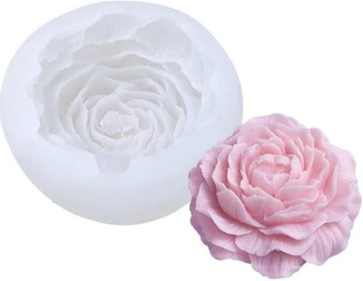 Husaini Mart Silicone Fondant & Gum paste Mould HUSAINI MART| Peony Flower Silicone Mold,Jasmine Flower Silicone Candle Molds,Reusable Resin Mold for DIY Candle Wax Soap Gypsum Epoxy Resin Casting Dinner Ornaments Home Decor Creative Gift(Pack of 1)