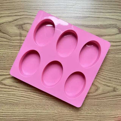Axiline Silicone Donut Tray 6-Cavity Oval Silicone Mould for Chocolate Cake Pan Biscuit DIY Square Silicone Soap Molds(100GM)(Pack of 1)