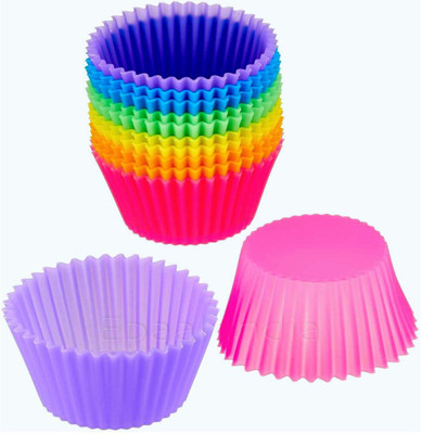 AnjaniputrA Silicone Cupcake/Muffin Mould 12(Pack of 12)