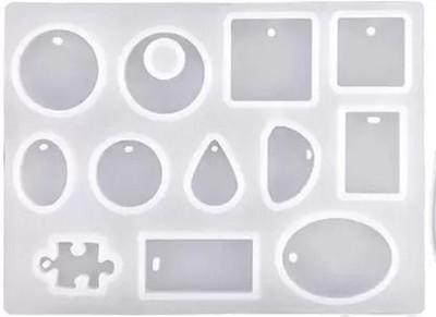Qatalitic Silicone Fondant & Gum paste Mould 4.5 in X 6 in, Resin Casting Mould for Pendants, Earring, Crystals(Pack of 1)
