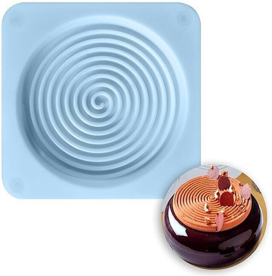 BAKEMO Silicone Cake Mould Small Silicone Spiral Design Chocolate Mold Candy Tart Mousse Cake Cookie Dessert Ice Cream Decoration(Pack of 1)