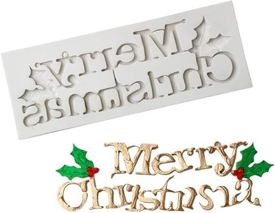 Hussain mart Silicone Chocolate Mould Skytail Merry Christmas Fondant Molds Christmas Themed Silicone Molds for Cake Fondant Biscuit Chocolate Candy Sugarcraft Christmas Cake Decoration Cupcake Topper Handmade Xmas Party Treats Clay Mold(Pack of 1)