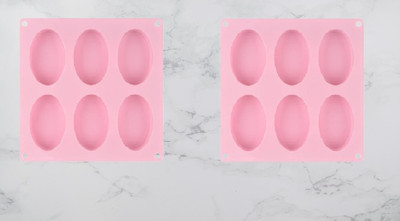 ADMONITION Silicone Fondant & Gum paste Mould 6 Cavity Oval Shape Silicone Soap Molds(Pack of 2)