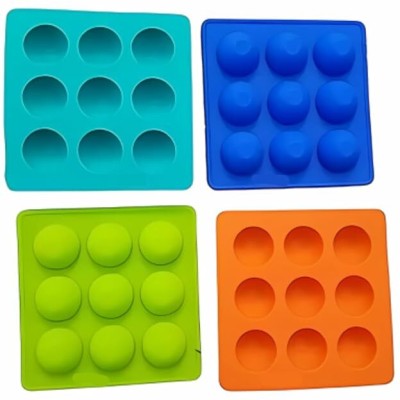 LEGACYCART Silicone Fondant & Gum paste Mould LEGACYCART 9 Slot/Cavity Holes Silicone Mold for Chocolate, Cake, Jelly, Pudding, Handmade Soap, Round Shape Half Sphere Mold Non-Stick, Cupcake Baking Pan, (Pack of 1)(Pack of 1)