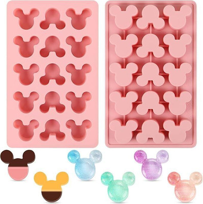 hussaini mart Silicone Fondant & Gum paste Mould Skytail 15 Slot Mickey Mouse Chocolate Mold Cute Cartoon Silicone Gummy Candy Molds Ice Cube Tray for DIY Baking Tool for Kids Chocolate Cupcake Mini Cakes Muffin Pan Jelly Mousse Pastry Mold(Pack of 1)