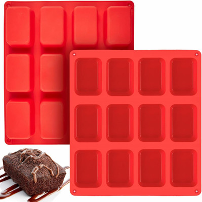 ADMONITION Silicone Chocolate Mould 12 Cavity Rectangle Soap Mould(Pack of 2)