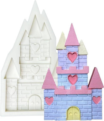 Hussain mart Silicone Chocolate Mould Skytail Castle Shape Silicone Fondant Mould for Cinderella Fairy Tale Theme Cake Decoration Chocolate Candy Cupcake Topper Gum Paste SugarCraft Cookie Biscuit Gummy Dessert Party Snacks Jelly Mold(Pack of 1)