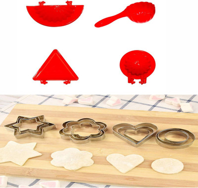 Vaisag House Cookie Cutter Stainless Steel 12 Pieces with Different Shape with Dough Press Cookie Cutter(Pack of 16)