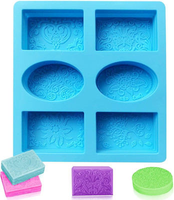 ADMONITION Silicone Cookie/Macroon tray 4 Rectangle and 2 Ovall(Pack of 1)