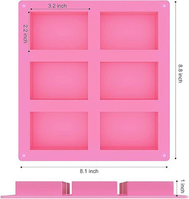 balerion Silicone Cake Mould 6 Cavities Silicone Soap Molds, Homemade Soap Making Chocolate Baking Molds(Pack of 1)