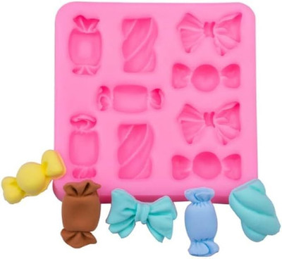 LEGACYCART Silicone Fondant & Gum paste Mould LEGACYCART 9 Cavity Chocolate Candy Shape Silicone Mold for Making Marshmallow Sweets Toffy Cake Fondant Sugarcraft Gumpaste Polymer Clay Molds Cake Decoration Cupcake Topper Mini Pastry Candy Mold(Pack of 1)
