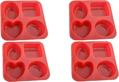 ADMONITION Silicone Cupcake/Muffin Mould 4 Cavity(Pack of 4)