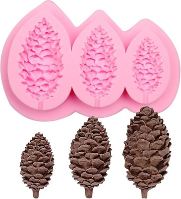 Husaini Mart Silicone Chocolate Mould Skytail Christmas Pine Cones Silicone Candle Mould 3D Xmas Pine Tree Mold for Making Scented Candle DIY Waxmelts Epoxy Resin Casting Home Decor Cake Chocolate Christmas Party Gift Plaster Polymer Clay(Pack of 1)