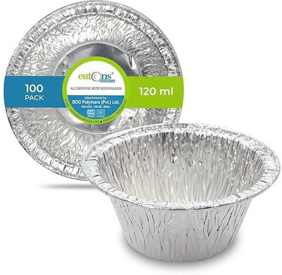 Raga Plus Aluminium Cupcake/Muffin Mould 100(Pack of 100)
