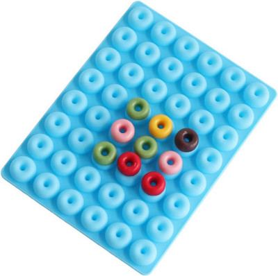 KARP Silicone Donut Tray 48-Cavity Silicone Nonstick Ring Gummy Candy Molds for Chocolate Jelly Ice Cube Candy Pralines Caramels Ganache Snacks Baking Candy Cake Decoration(Pack of 1)