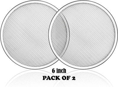 RAYCRAFT Aluminium Bread Mould 6inch Pizza Screen Non Stick Mesh Baking Tray Kitchen Tool for Oven(Pack of 2)