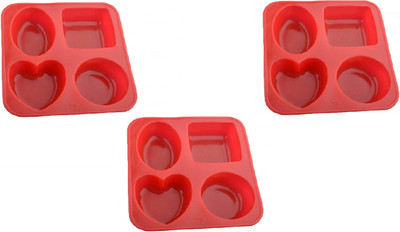 ADMONITION Silicone Cupcake/Muffin Mould 4 Cavity(Pack of 3)