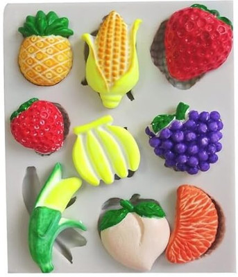 Husaini Mart Silicone Fondant & Gum paste Mould Skytail 9 Slot Fruit Silicone Mould Strawberry Pineapple Grapes Banana Peach Corn Orange Shape Fondant Mold Baking Chocolate Candy Cake Decoration Cupcake Topper SugarCraft Gum Paste Gummy Jelly Clay(Pack of 1) Husaini Mart Silicone Fondant & Gum paste Mould Skytail 9 Slot Fruit Silicone Mould Strawberry Pineapple Grapes Banana Peach Corn Orange Shape Fondant Mold Baking Chocolate Candy Cake Decoration Cupcake Topper SugarCraft Gum Paste Gummy Jelly Clay(Pack of 1)
