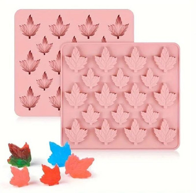 Husaini Mart Silicone Fondant & Gum paste Mould HUSAINI MART | 1pc 18-Grid Maple Leaf Silicone Soap Mold Chocolate Mold Cake Baking Mold Chpclate Silicon Mould Cake Decorating Bar Ice Cube Candy Baking Tray Mold Food Grade Non-Stick Moulds(Pack of 1)