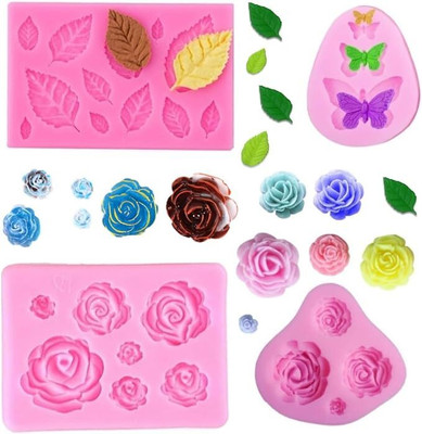 Husaini Mart Silicone Fondant & Gum paste Mould 12(Pack of 4)