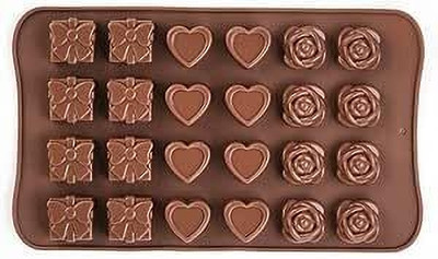 Husaini Mart Silicone Chocolate Mould HUSAINI MART | Silicone Chocolate Moulds Non Stick Cake Decoration Chocolate Molds Candy Molds for Baking Cake Topper Moulding Candy Chocolates Cookie Ice Jelly(Pack of 1)