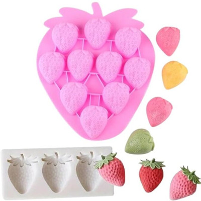LEGACYCART Silicone Fondant & Gum paste Mould LEGACYCART 10 and 3 Cavity 3D Strawberry Silicone Mould for Chocolate Cupcake Candy Cake Pastry Toppers Jelly Cookie Soap Crayon Melt Ice Cube Candle Fondant (Pack of 2)(Pack of 2) LEGACYCART Silicone Fondant & Gum paste Mould LEGACYCART 10 and 3 Cavity 3D Strawberry Silicone Mould for Chocolate Cupcake Candy Cake Pastry Toppers Jelly Cookie Soap Crayon Melt Ice Cube Candle Fondant (Pack of 2)(Pack of 2)