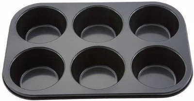 BUYNEST Carbon Steel Cupcake/Muffin Mould 6(Pack of 1)