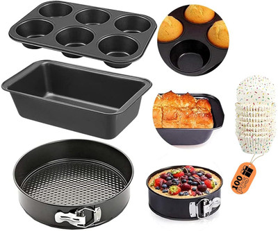 Curated Cart Carbon Steel Cake Mould(Pack of 4)