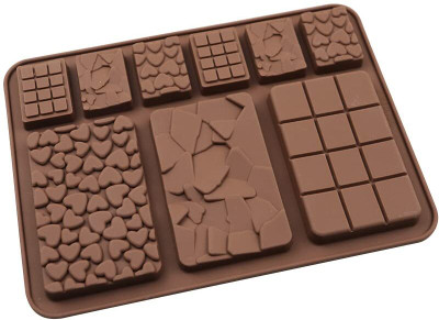 balerion Silicone Chocolate Mould Mini Waffle Chocolate Molds, 9-Cavity Break-Apart Thin Mini Chocolate Molds Silicone Non-Stick Reusable DIY Baking Molds(Pack of 1)