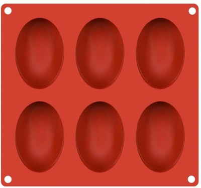 ADMONITION Silicone Donut Tray 6 Cavity Oval Shape Mould(Pack of 1)