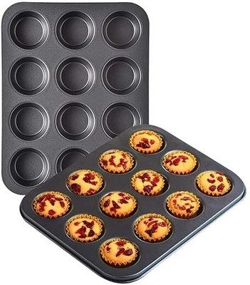Clubhouse Carbon Steel Cupcake/Muffin Mould 12(Pack of 1)